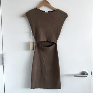 Aritzia wilfred free cutout bodycon knit dress XS